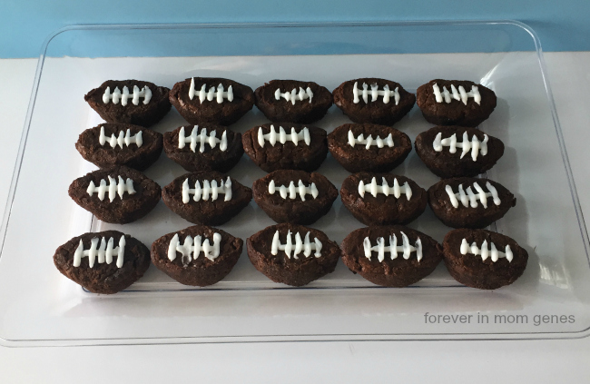 Superbowl Sunday Super Easy Snack—Football Brownie Bites